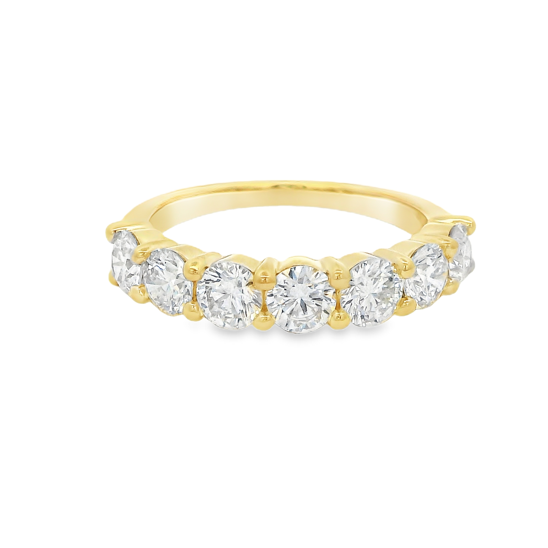 1.67cttw 7 Stone LAB Grown Diamond Anniversary Band Set in 14K Yellow Gold