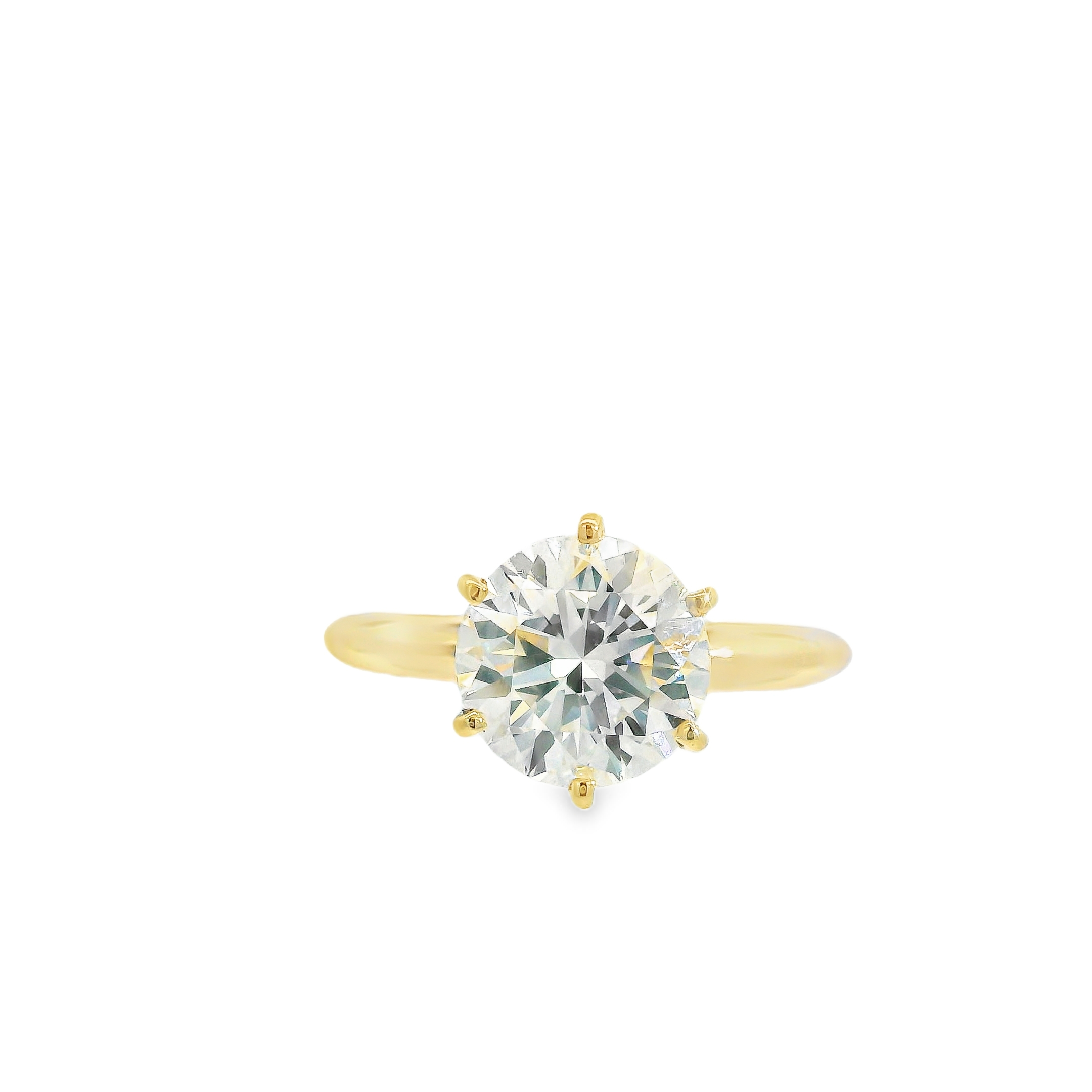 1.91CT J SI1 Round Brilliant GIA Certified Natural Diamond Set in 14K Yellow Gold