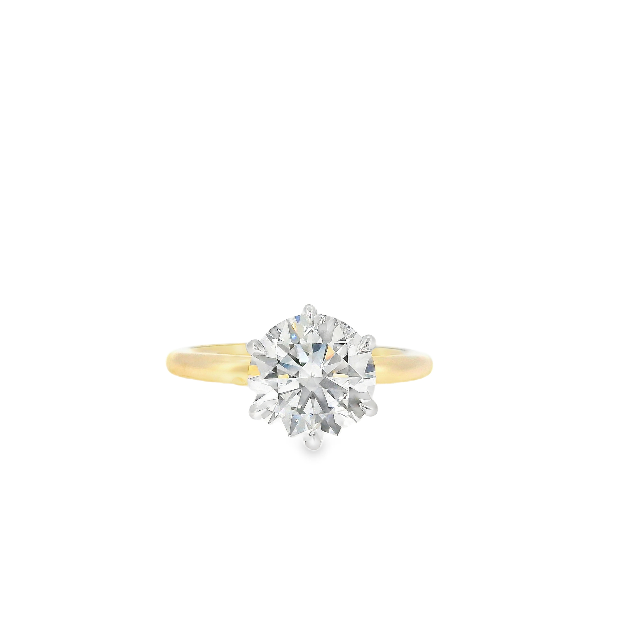2.07CT D VS1 Round Brilliant LAB Diamond IGI Certified Set in 14K 2-Tone GOld w/0.07cttw Hidden Halo