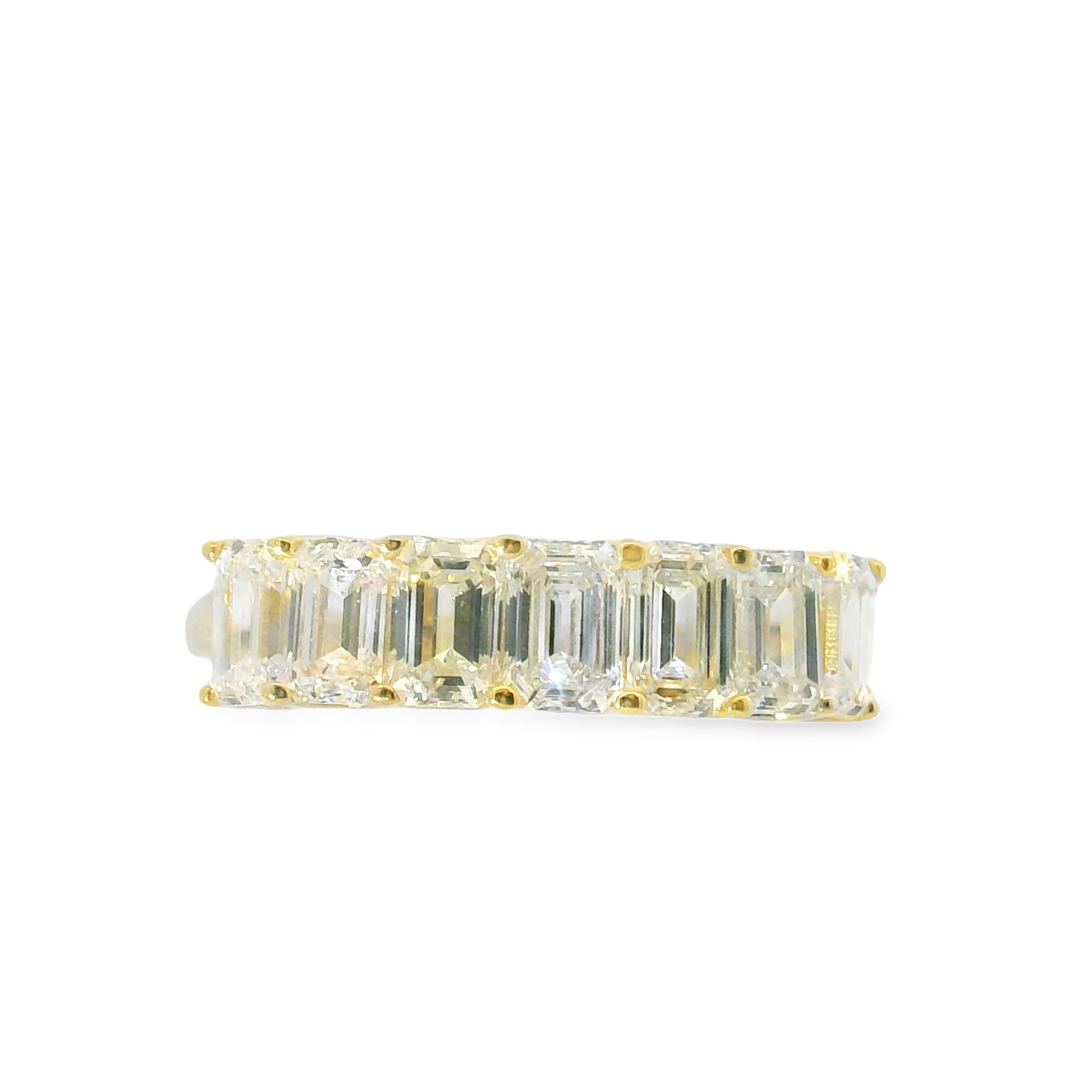 2.35cttw 7 Stone Emerald Cut LAB Diamond Band Set in 14K Yellow Gold