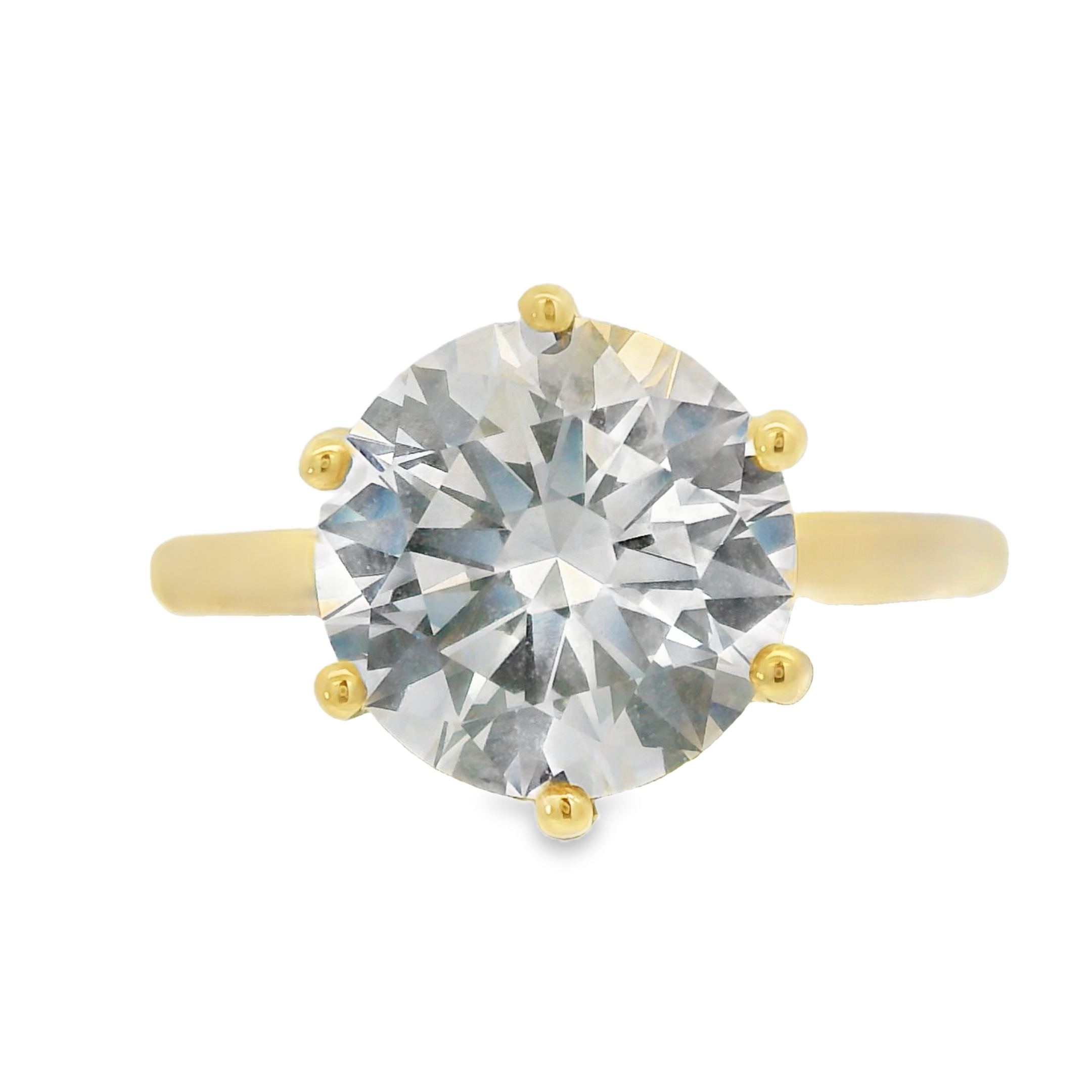 3.50ct Round Brilliant Cut F VVS2 LAB Diamond IGI certified Set in 14K Yellow Gold