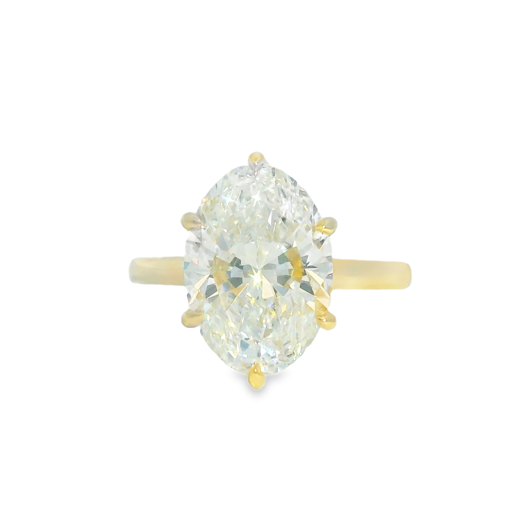 5.10CT E VS1 OVAL LAB Diamond IGI Certified Set in 14K Yellow Gold