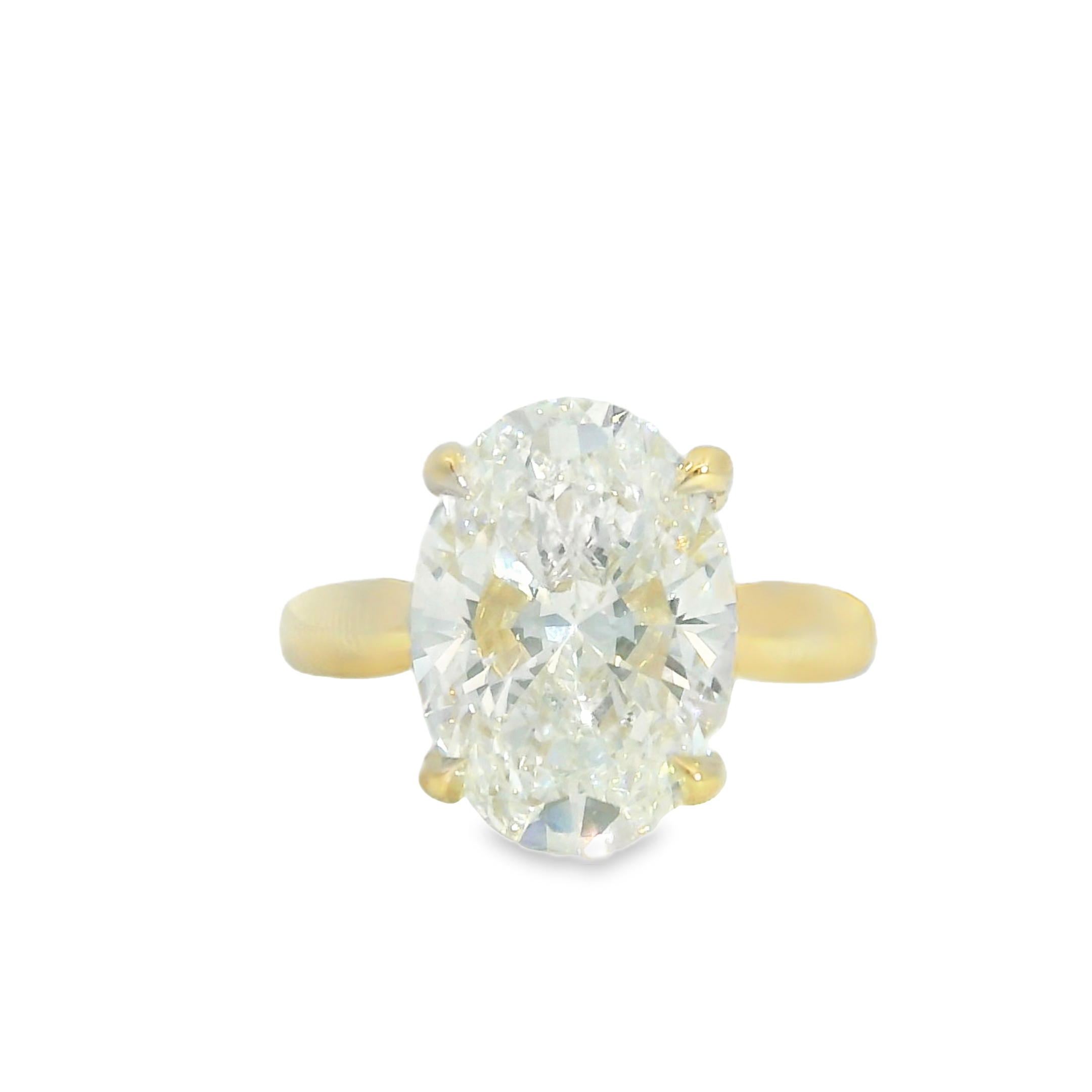 6.04CT D VS2 OVAL LAB Diamond IGI Certified Set in 14K Yellow Gold