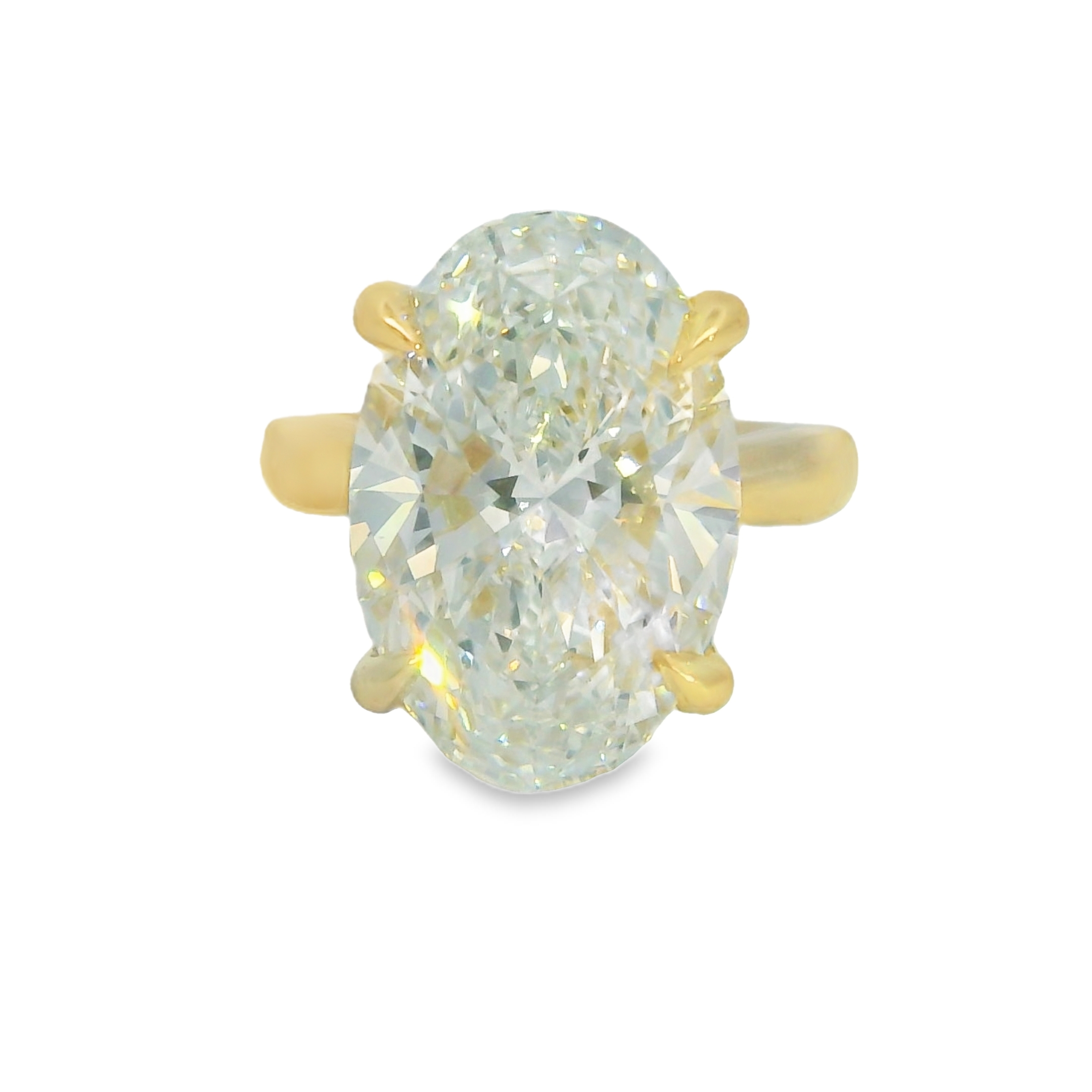 7.49CT E VS1 OVAL LAB Diamond IGI Certified Set in 14K Yellow Gold