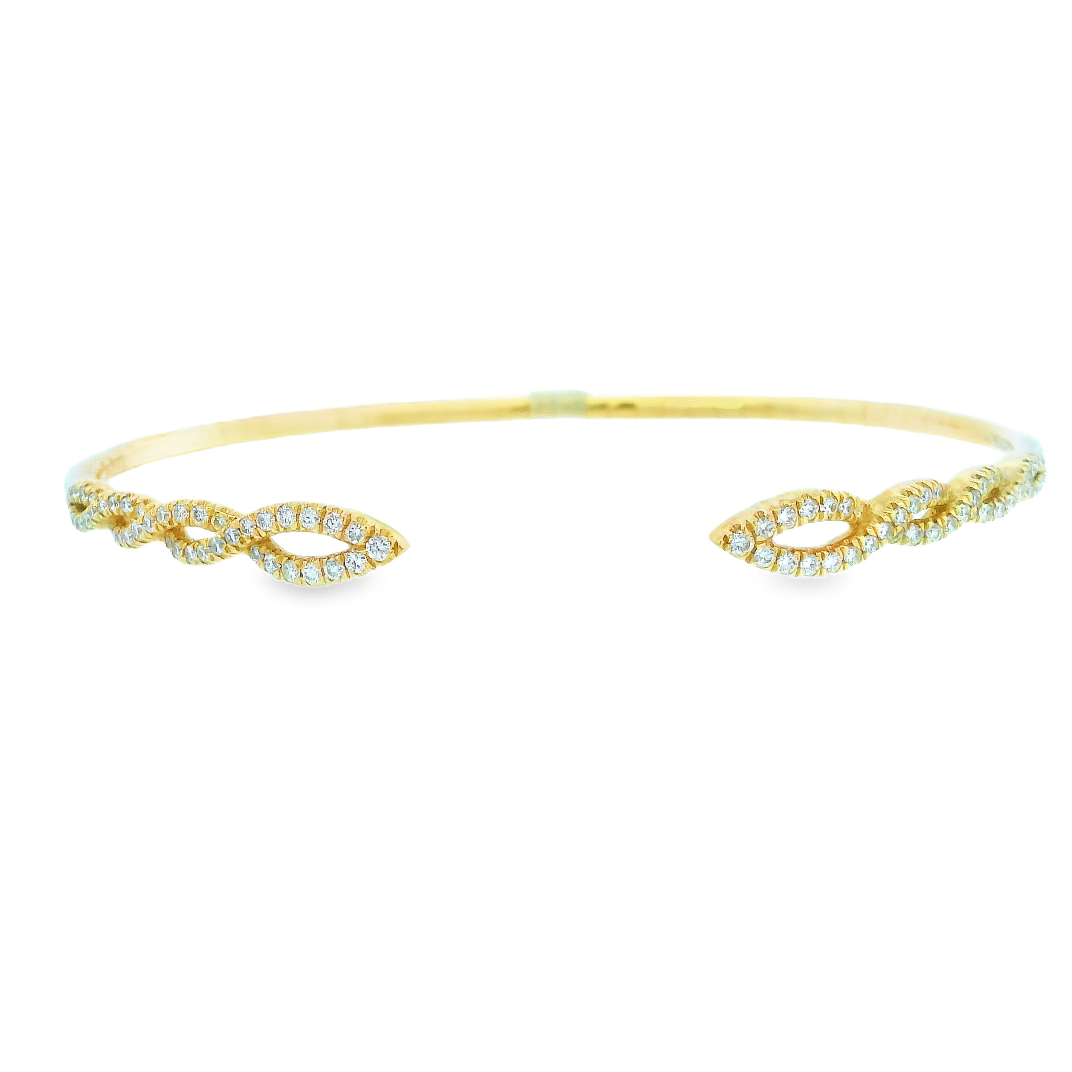 Gabriel & Co Flexible Diamond Flexi-Bangle in 14K Yellow Gold - 0.59cttw Natural Diamonds - Estate