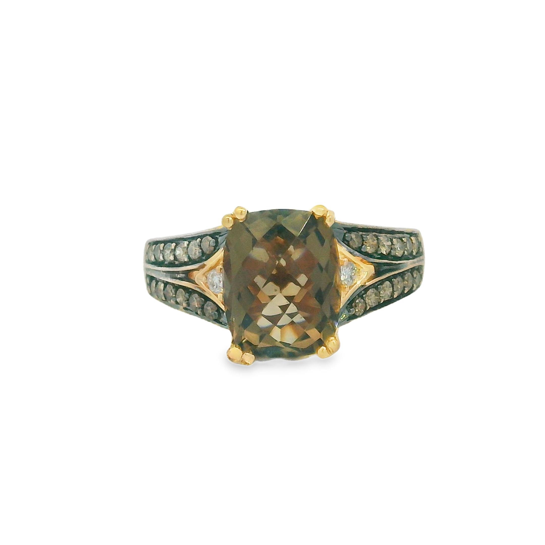 Le Vian® Ring featuring Natural Chocolate Diamonds®,  Nude Diamonds™ & Smokey Quartz set in 14K Strawberry Gold® - Estate