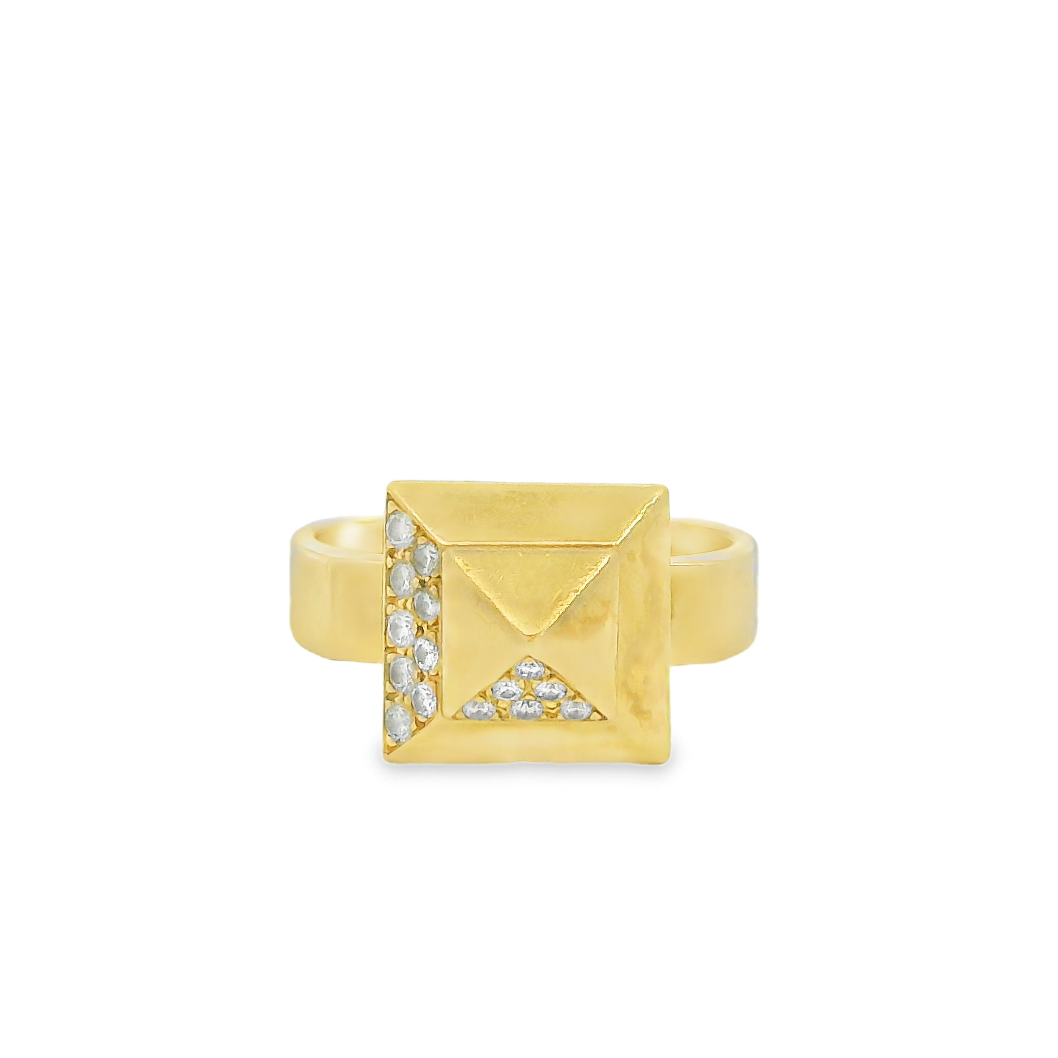 Pyramid Style Teufel Motion/Swinger Ring® Set in 14K Yellow Gold w/ 0.13cttw Natural Diamonds - Estate