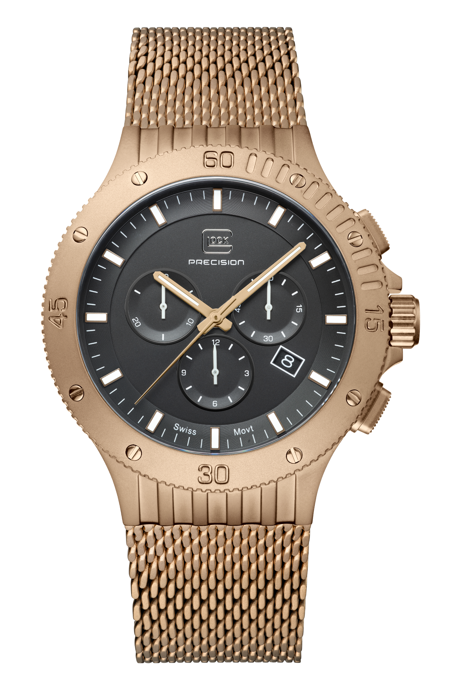 20 ATM WATER RESISTANCE  SWISS MOVEMENT  CHRONOGRAPH  SAPPHIRE CRYSTAL  ROTATING BEZEL  SWISS SUPER-LUMINOVA®