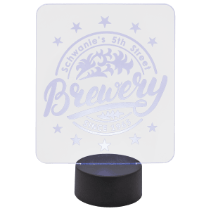 3 1/2 Round Black Lighted Base with Remote for 1/8 Acrylic (not included)