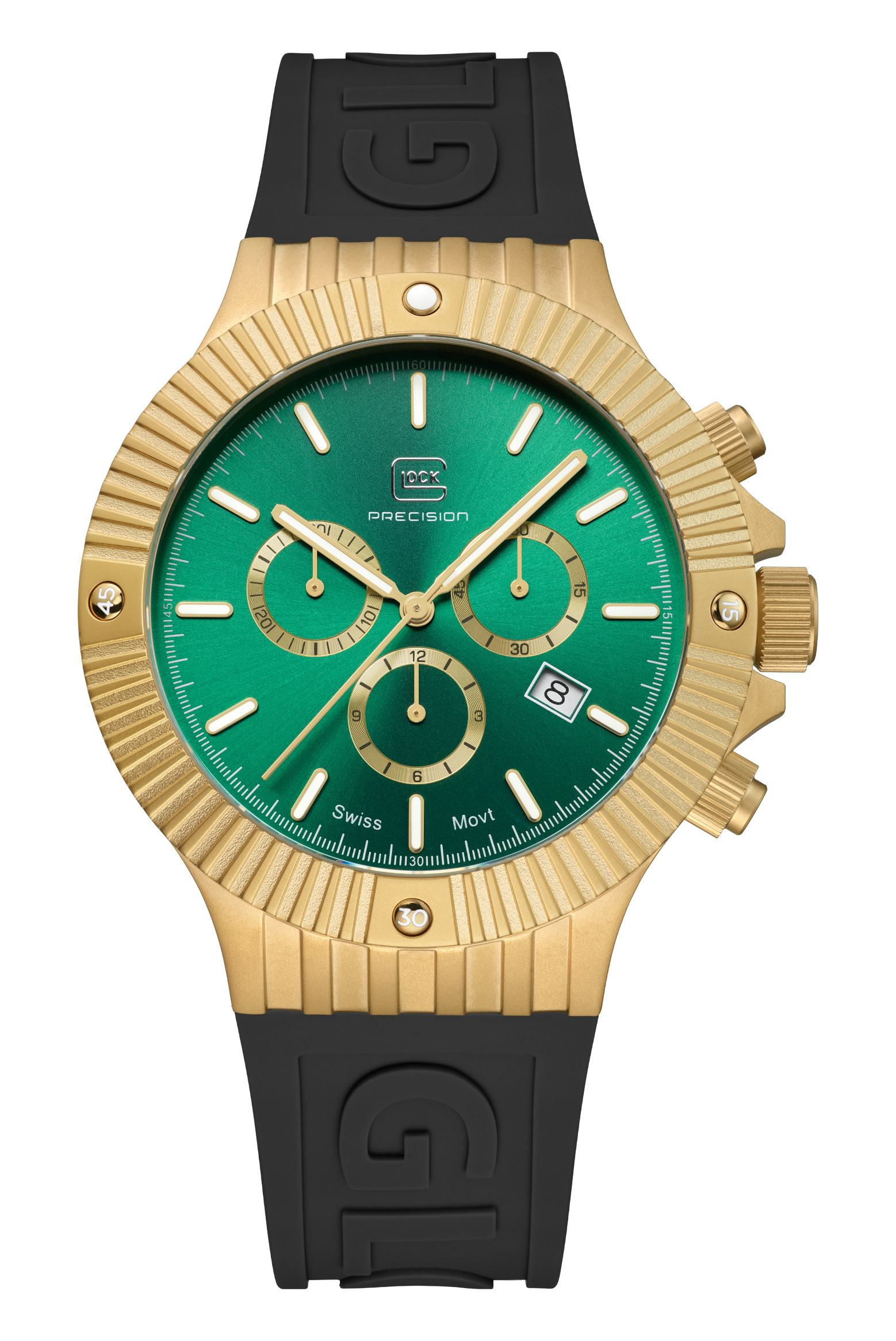 ROTATING BEZEL,  CHRONOGRAPH,  SWISS MOVEMENT,  20 ATM WATER RESISTANCE,  SAPPHIRE CRYSTAL,  SWISS SUPER-LUMINOVA®
