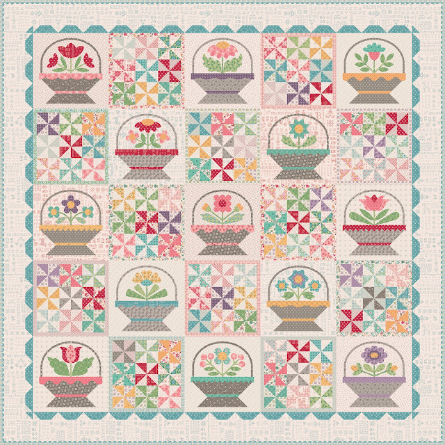 Flower Basket Sampler Quilt Kit 87.5x87.5 -- Lori Holt Sew Along beginning 1/27/2025