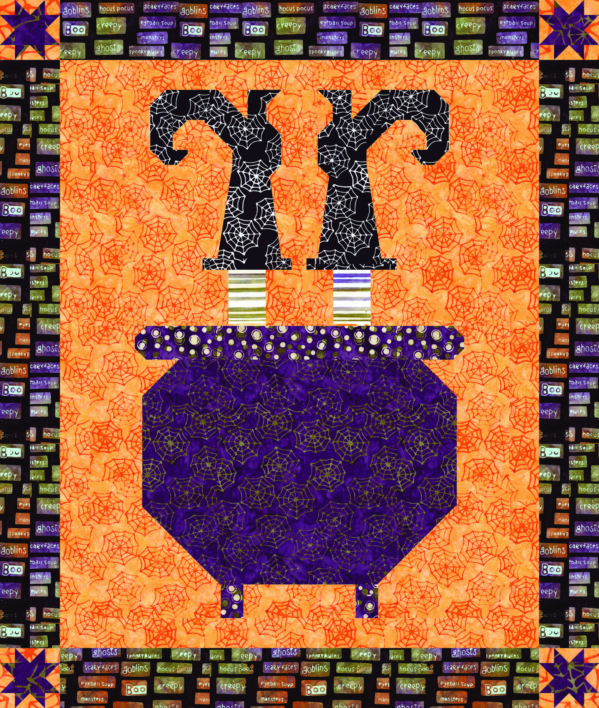 Oops! Quilt Kit 40 x 47.25 Riley Blake - Fright This Way Batik Collection. Includes Sandy Gervais Oops! Pattern #830