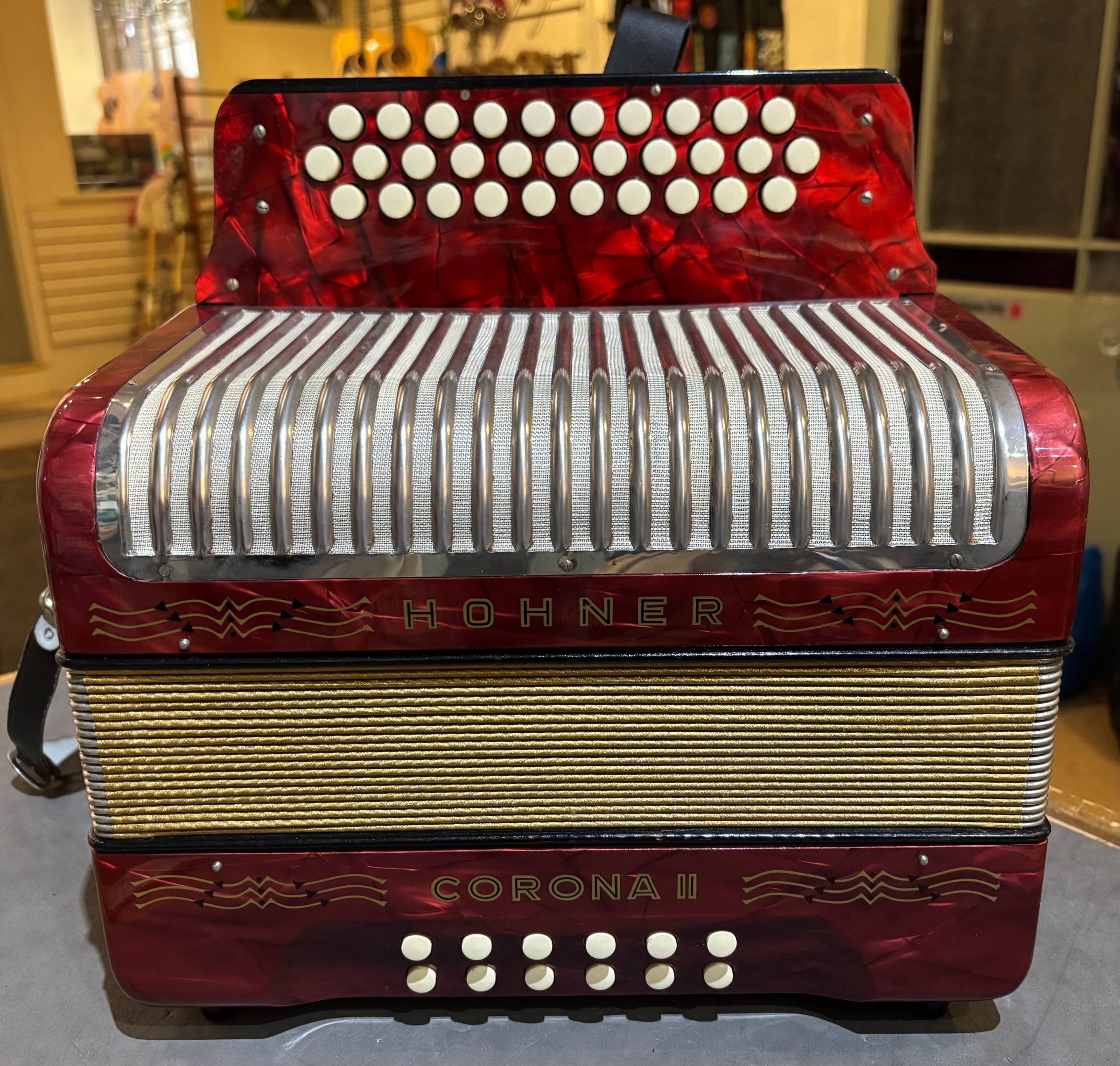Hohner Corona II Button Accordion - Key of ADG (Pre-Owned)