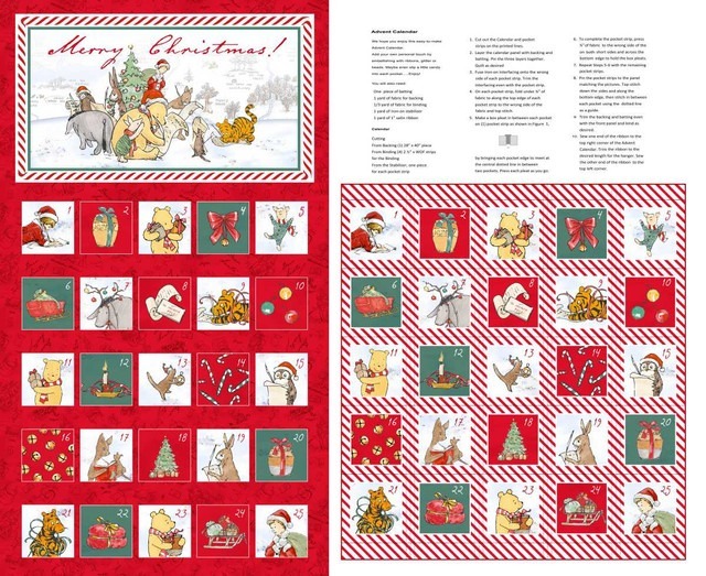 9113P-88 Red* || Christmas at Pooh Corner - Studio-E Fabrics E-CHRISTPOOH E-9113P-88