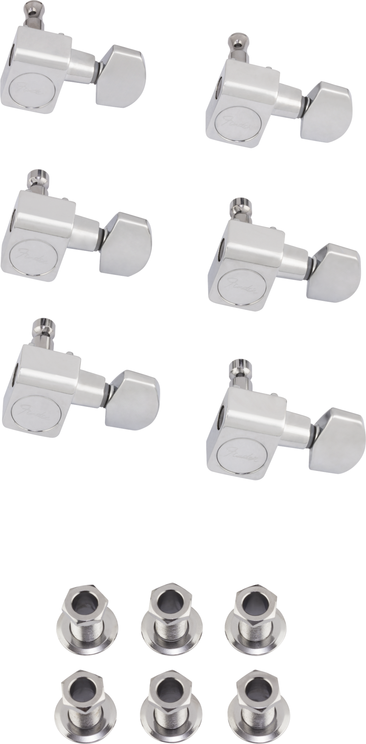 Fender 0990820100 Staggered Stratocaster/Telecaster Tuning Machines Set - Chrome