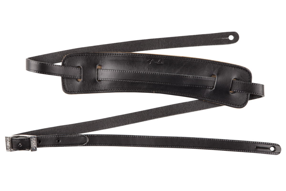 Fender Straps Guitar Strap Super Deluxe Vintage Style Leather - Black