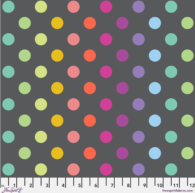 Tula Pink||Disco Poms||Carbon||True Colors Graywork