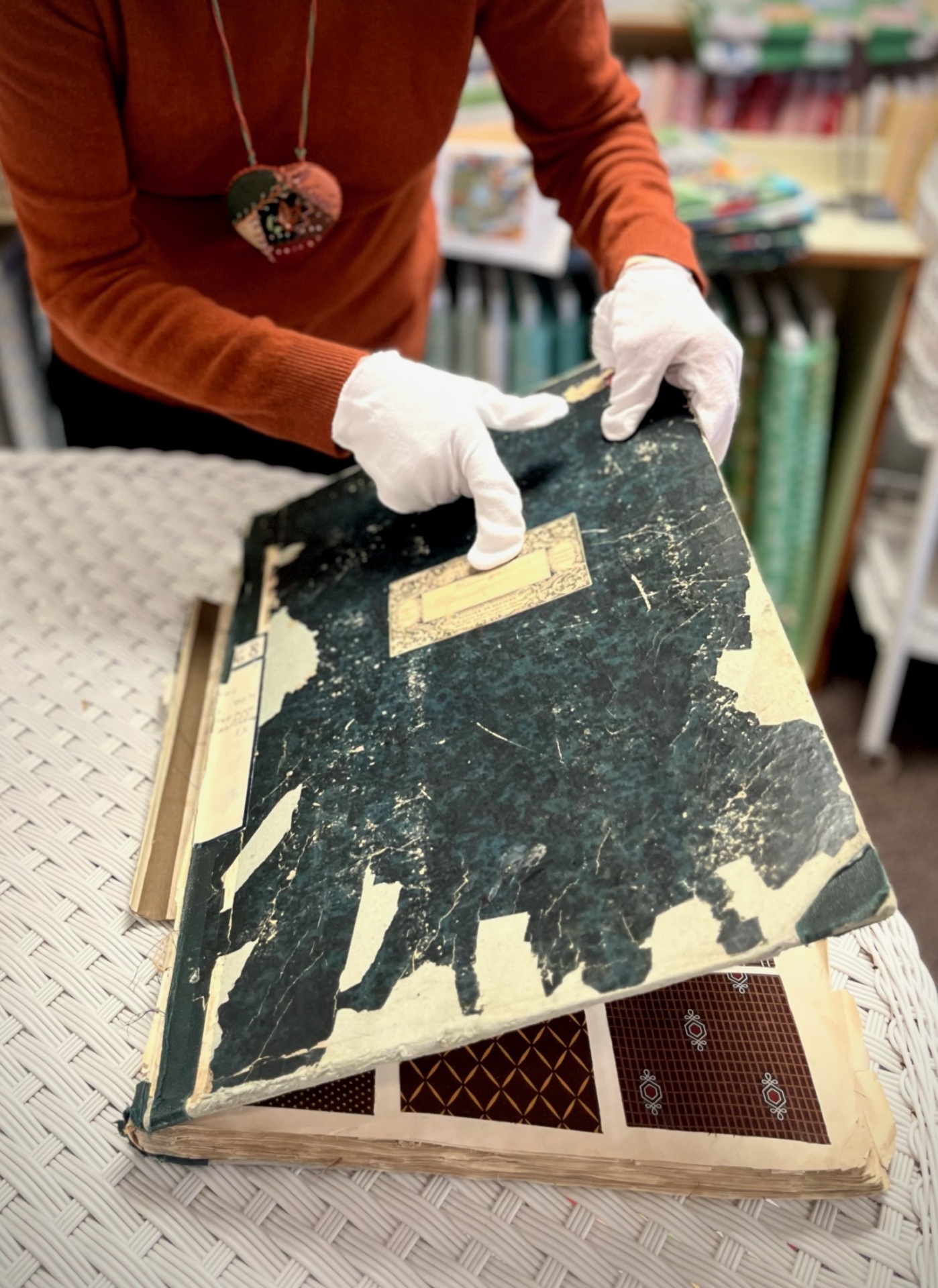 Vintage 19th century fabric sample books