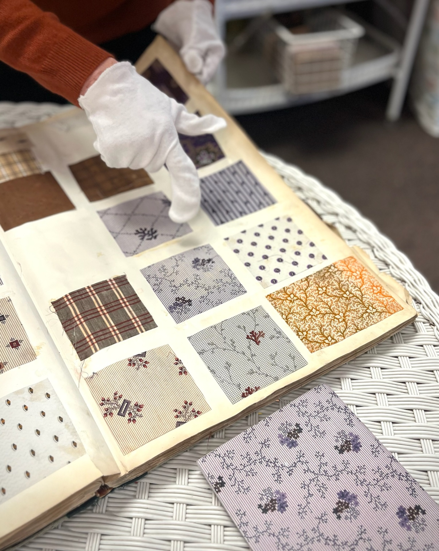 Vintage 19th century fabric sample books