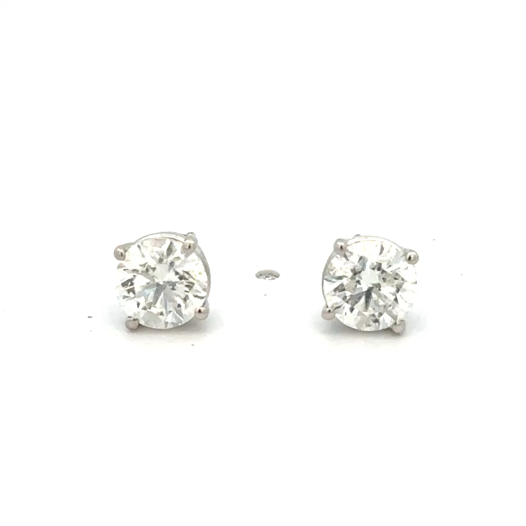 1.42cttw Diamond Stud Earrings | Natural Diamond Stud Earrings | White Gold Diamond Stud Earrings