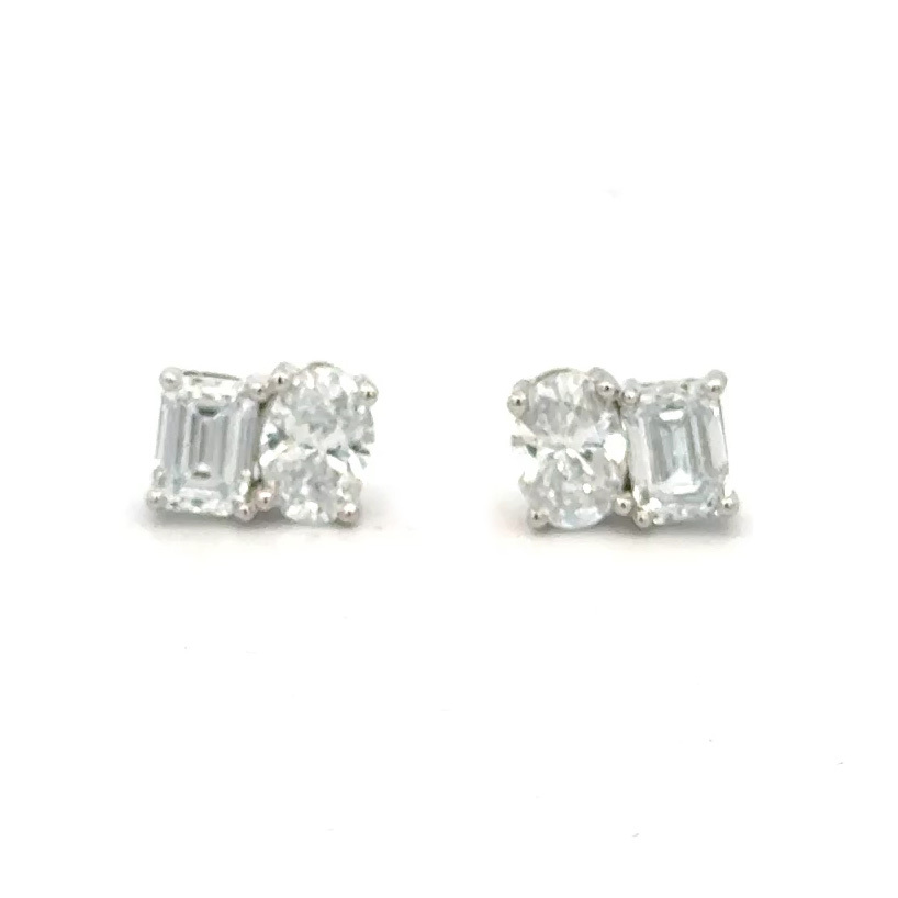 2.00cttw Lab Grown Diamond Stud Earrings | Lab Grown Diamonds Earrings | 2 Carat Lab Grown Diamond Earrings