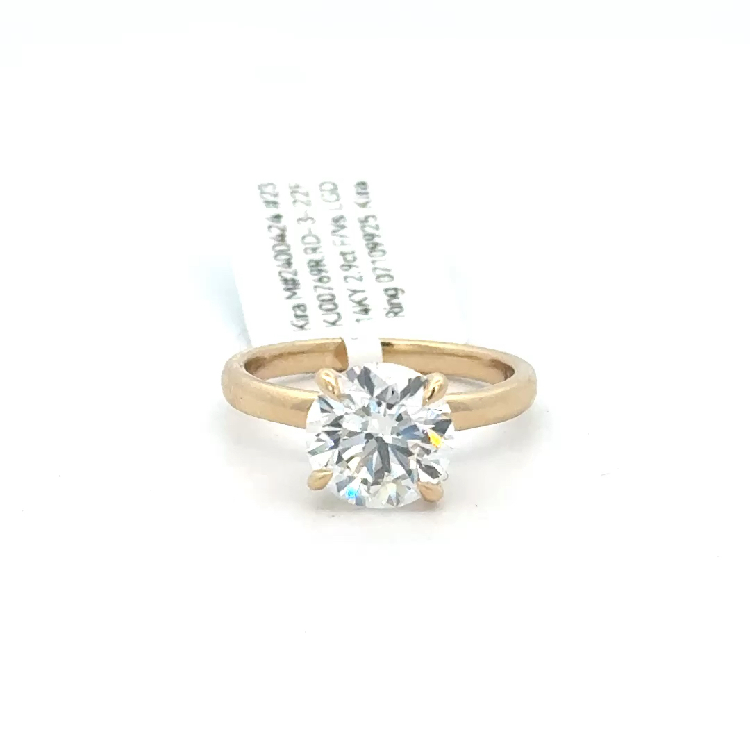2.90 Carat Diamond Ring | Round Diamond Engagement Ring | Diamond Solitaire Ring | Simple Diamond Ring