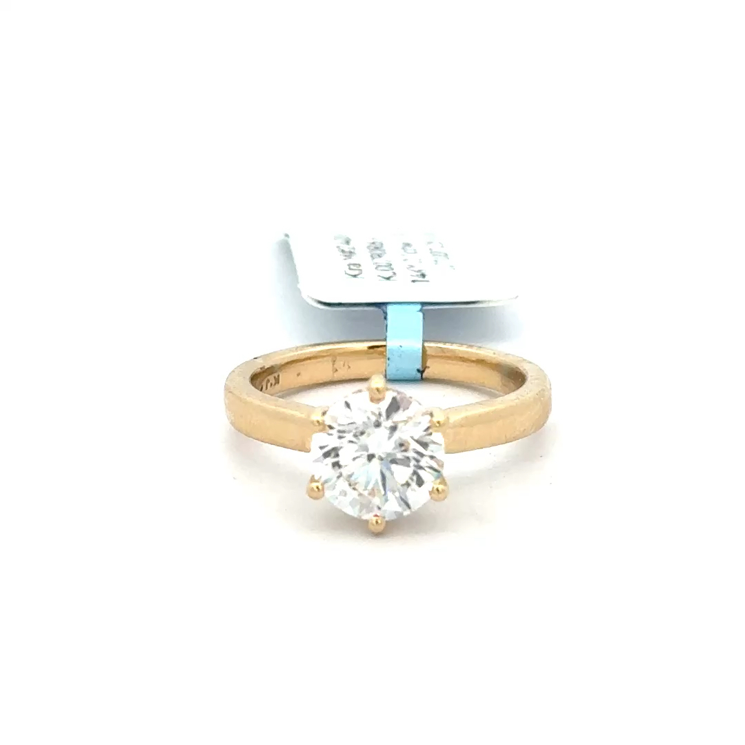 2.10 Carat Diamond Ring | Round Diamond Engagement Ring | Diamond Solitaire Ring | Simple Diamond Ring