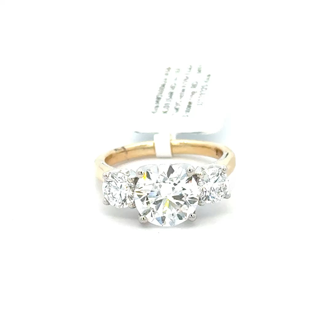 4.00cttw Diamond Engagement Ring | 3 Stone Diamond Ring | 4 Carat 3 Stone Diamond Ring