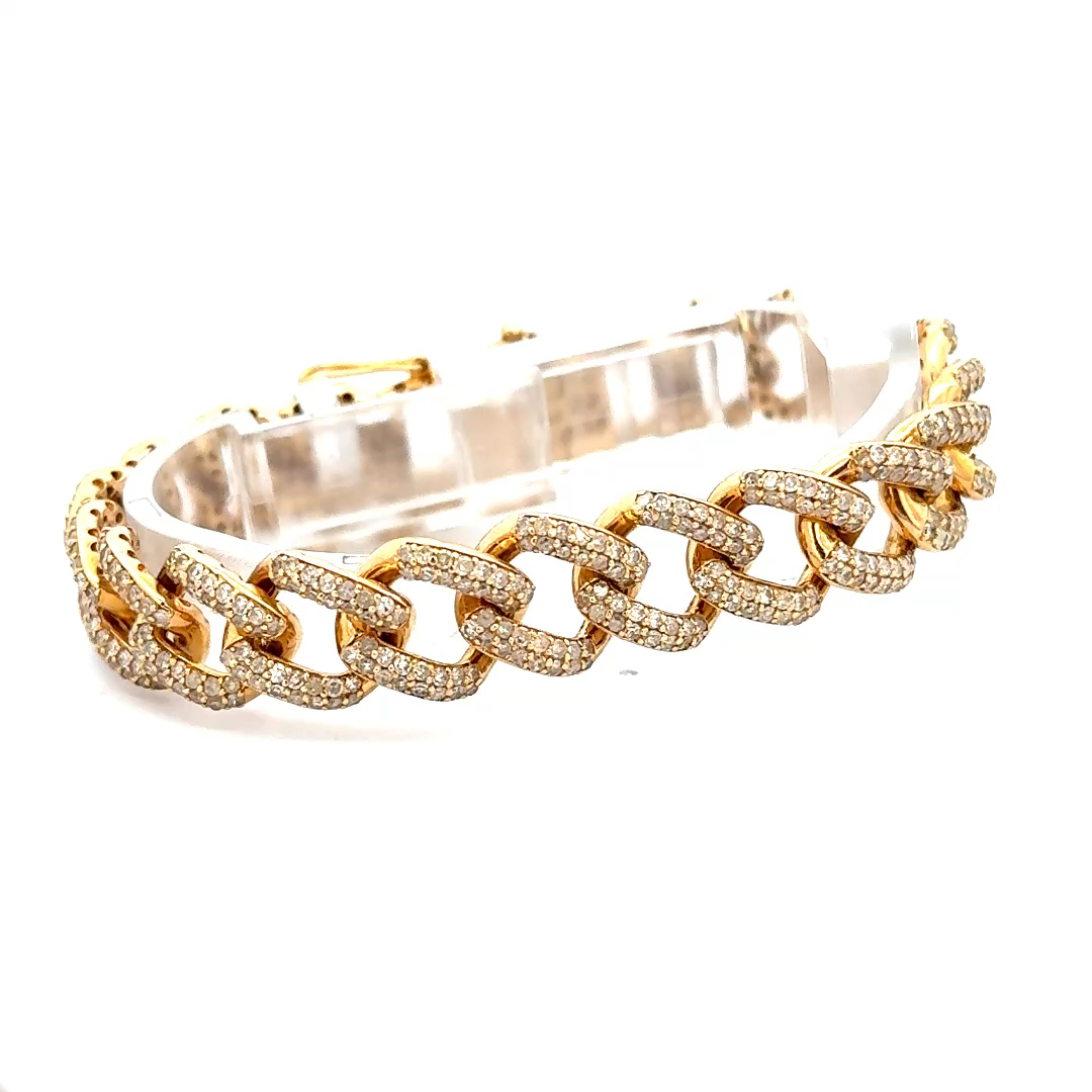 7 Carat Diamond Cuban Link Bracelet | Cuban Link Bracelet Diamond | Cuban Link Diamond Bracelet