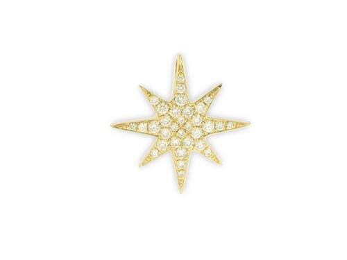 0.18cttw Diamond Starburst Pendant in 14K Yellow Gold on an 18 Box Chain