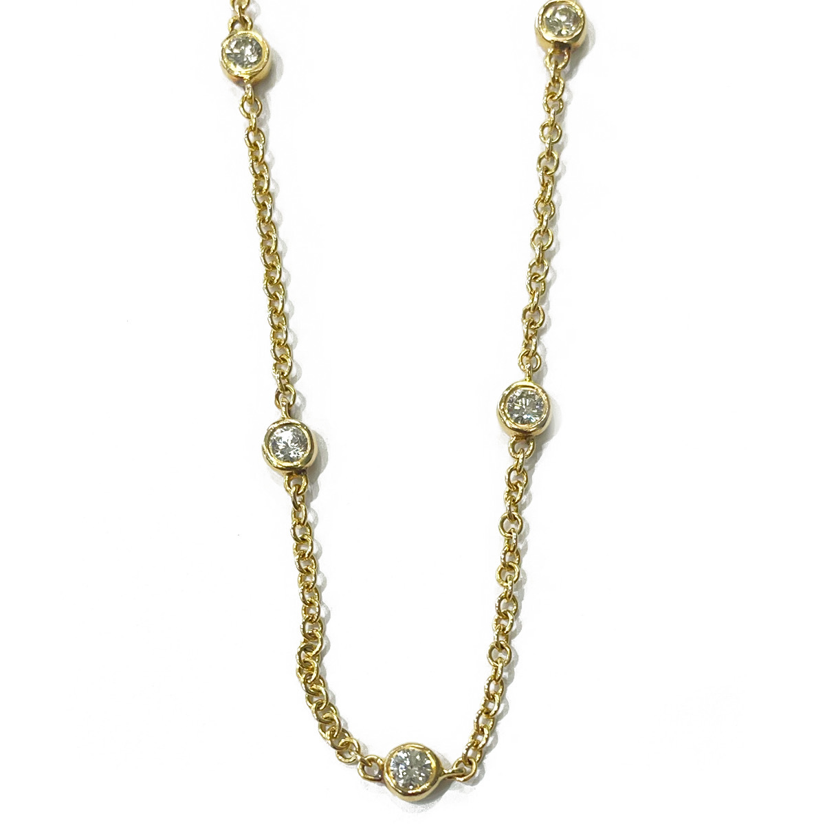 14k yellow gold diamond by the yard necklace 2.04cttw 23 long VS2-SI1 G color