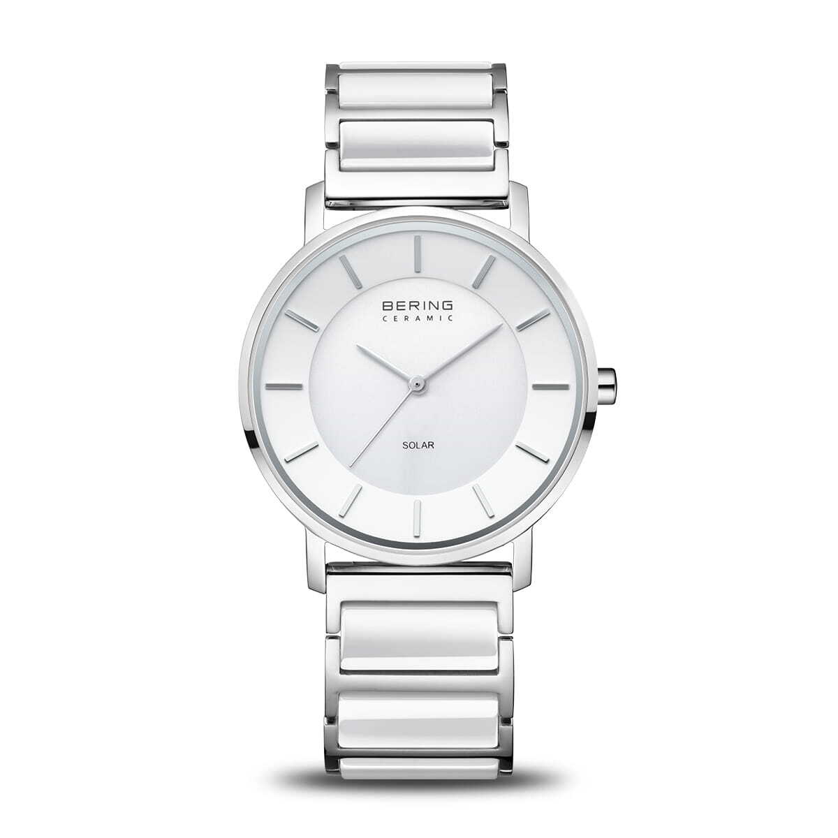 Bering Women's Watch Solar Collection Stainless Steel 35mm Case w/ Silver Stainless Steel Strap