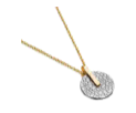 Jorge Revilla Large Moveable Disc Pendant in Two Tone 18K Gold Vermeil over Sterling Silver on a 17 Chain