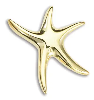 Small 14K Yellow Gold Dancing Starfish Slider Pendant on an 18 14K Yellow Gold Box Chain