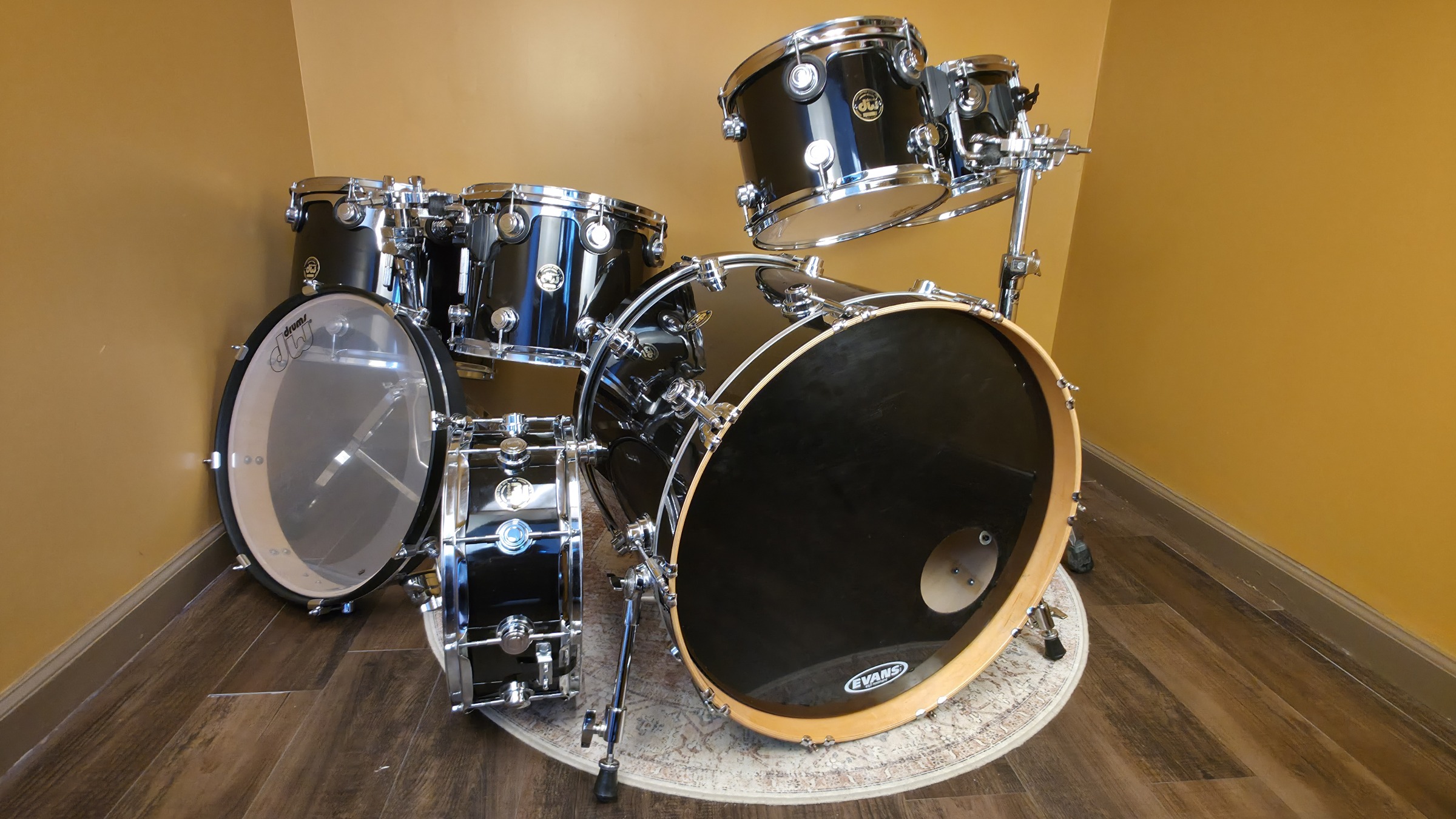 DW Collector's  6 PC Set 10, 12, 14, w/ Double Tom Stands + Pancake Drum
