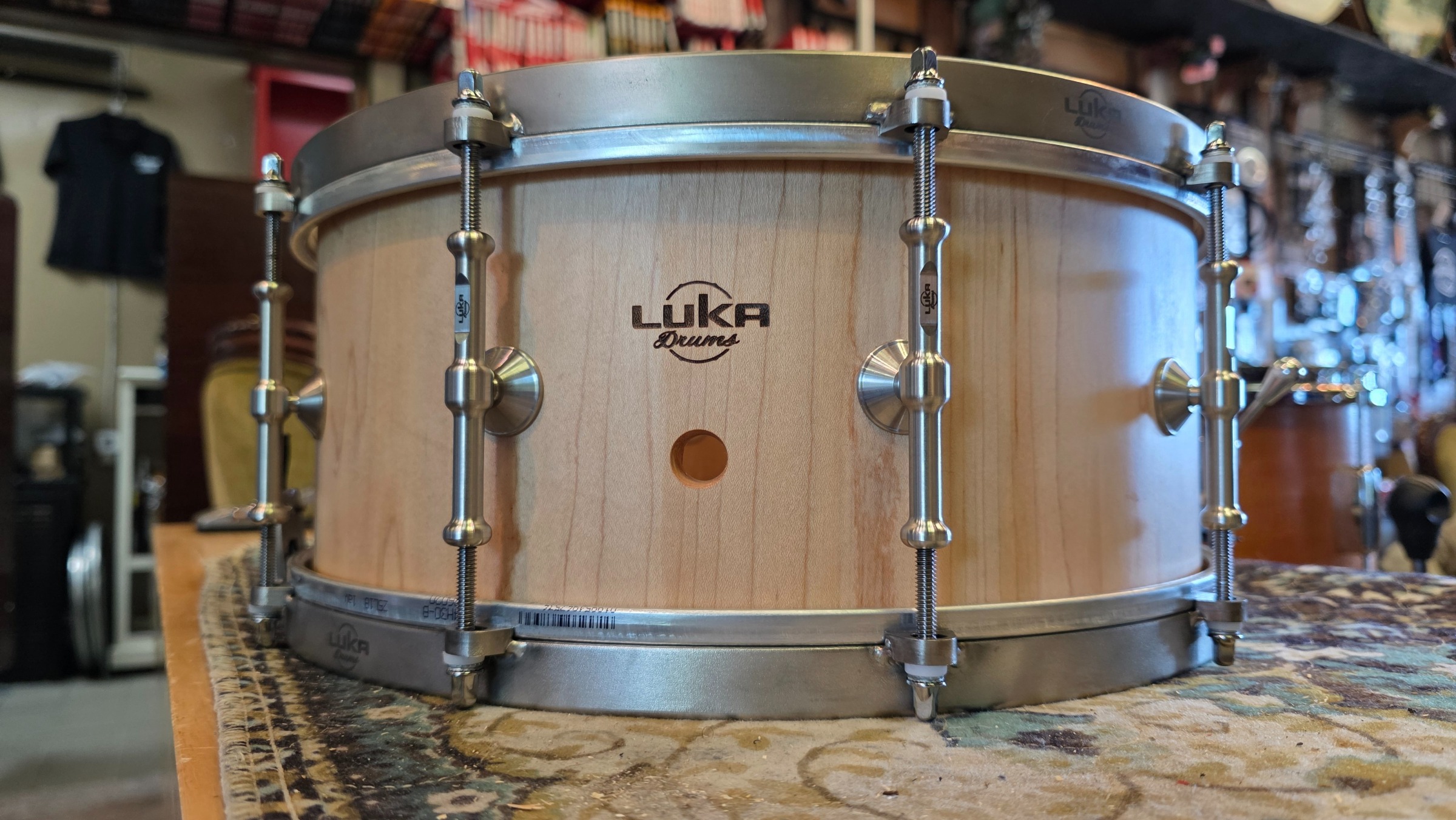 Luka Drums 14x6.5 True Solid Snare / Sugar Maple, Natural color oil