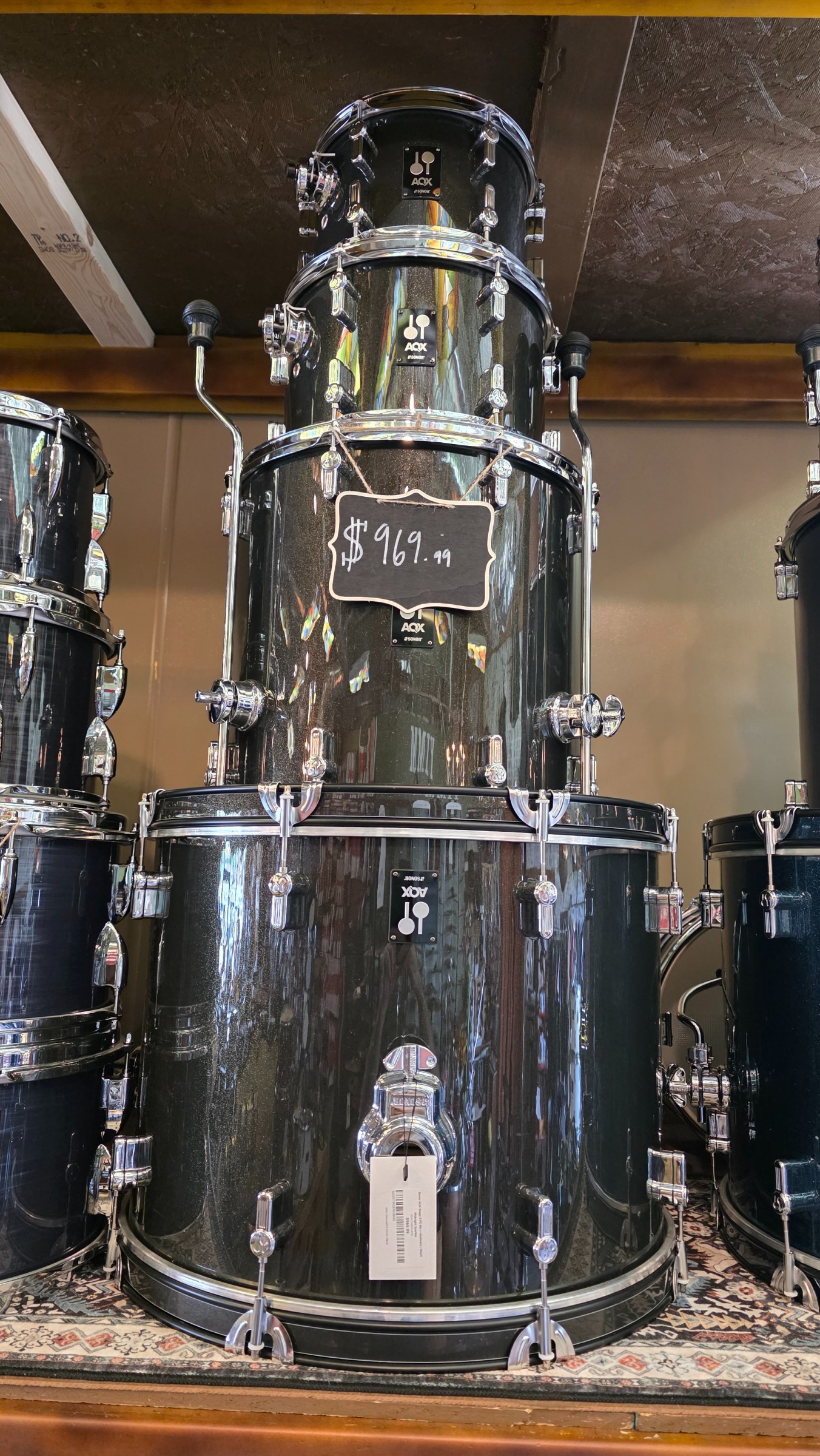 Sonor AQX Stage 5 PC Kit + Hardware / Black Midnight Sparkle 