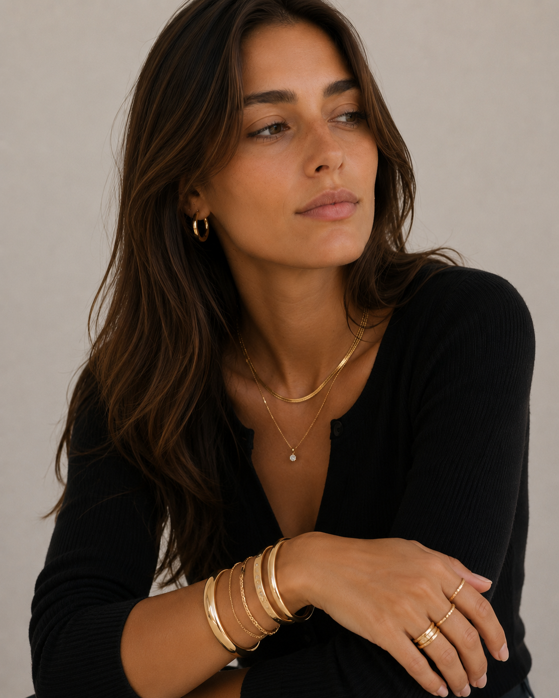 Vintage Domed Bangle with Hinge, 7.5-8, 14k
