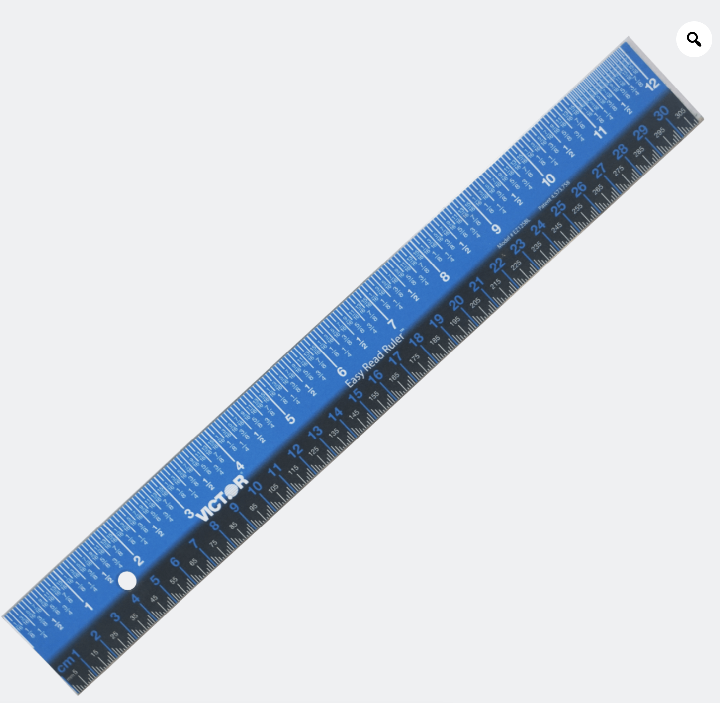 View Product Image in Lightbox Popup Easy Read™ 12 Inch Blue Stainless Steel Ruler