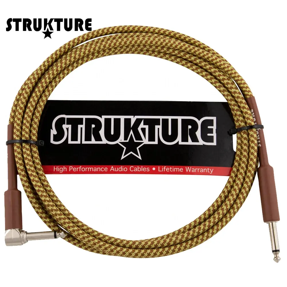 Strukture Instrument Cable - Vintage Tweed, 10ft Right Angle