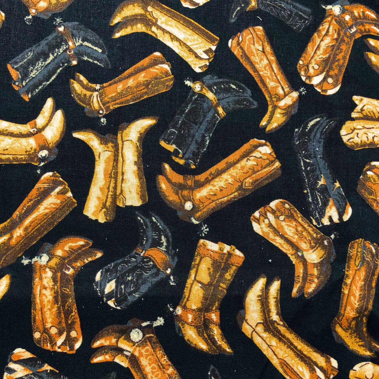 Cowboy Boots Fabric, Western Rodeo Horse Fabric, 100% Cotton, Baxter Mill Archive, CP80438