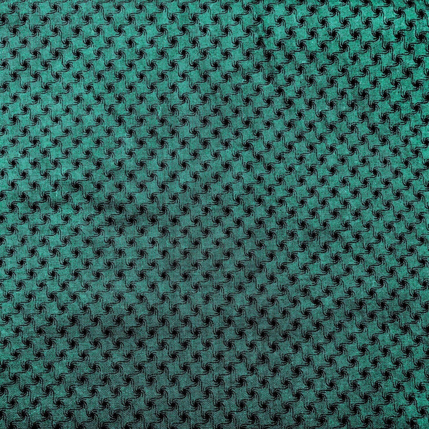 Hunter Green Pinwheel Fabric, 100% Cotton, Vintage fabric, OOP fabric, Cranston VIP