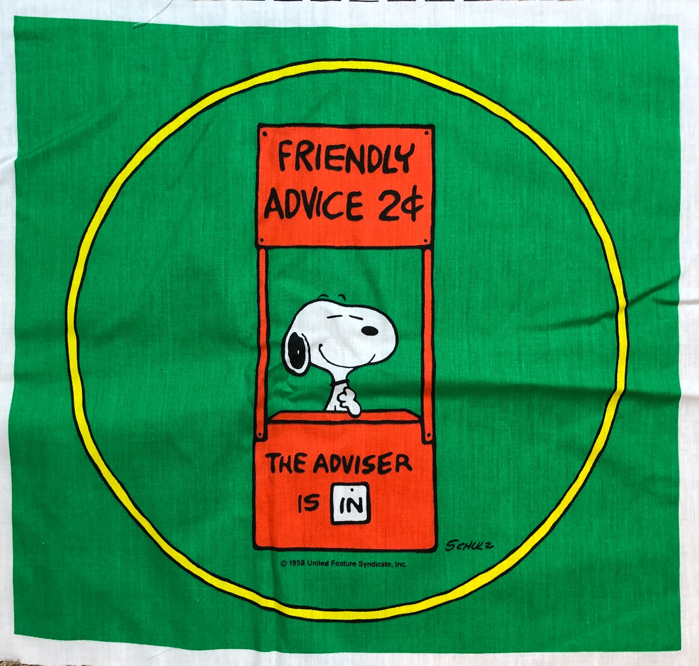 Licensed Snoopy The Doctor is InFabric Pillow Panel, 100% Cotton, FCI, vintage,