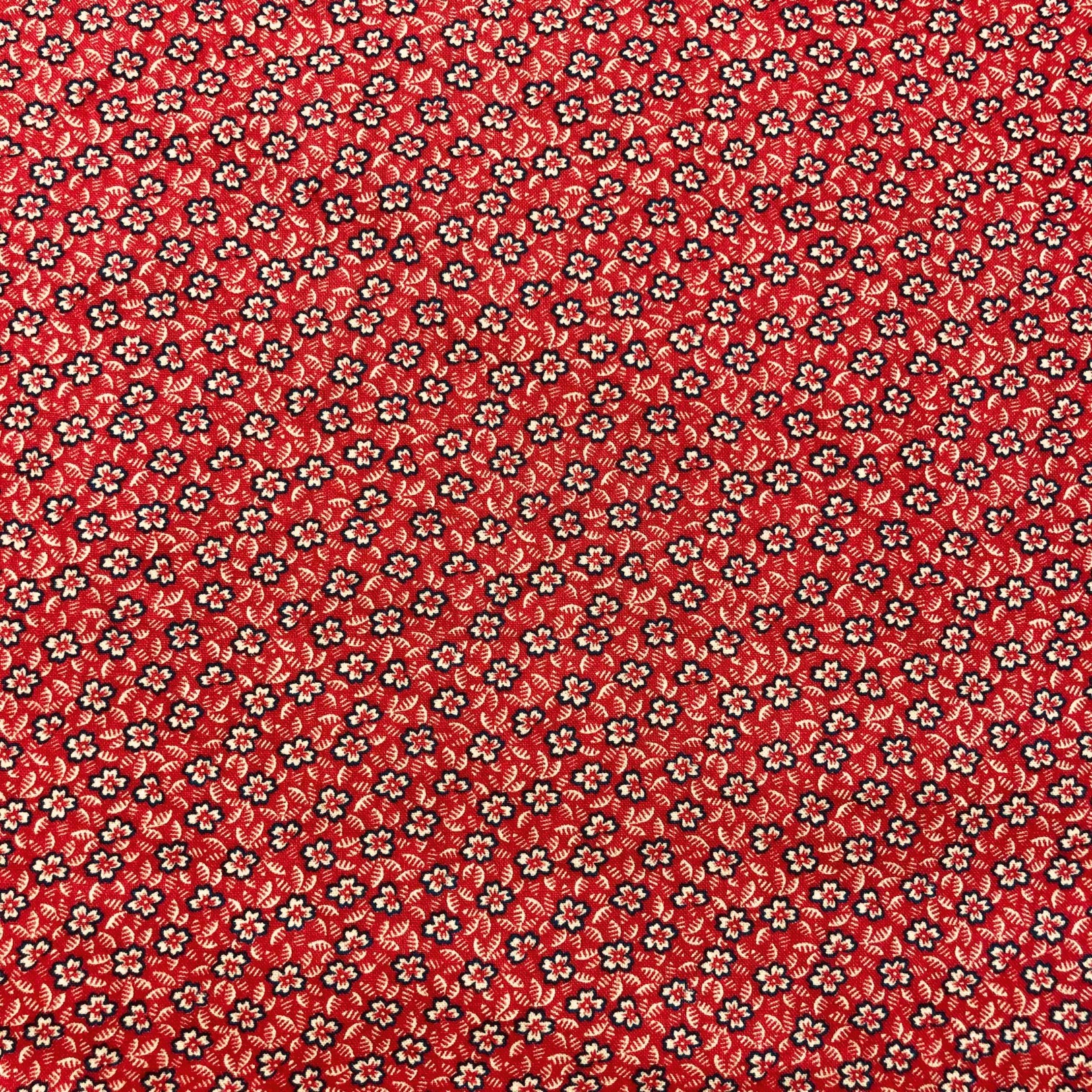 Vintage Orange Floral Fabric, 100% cotton fabric, vintage fabric, OOP fabric