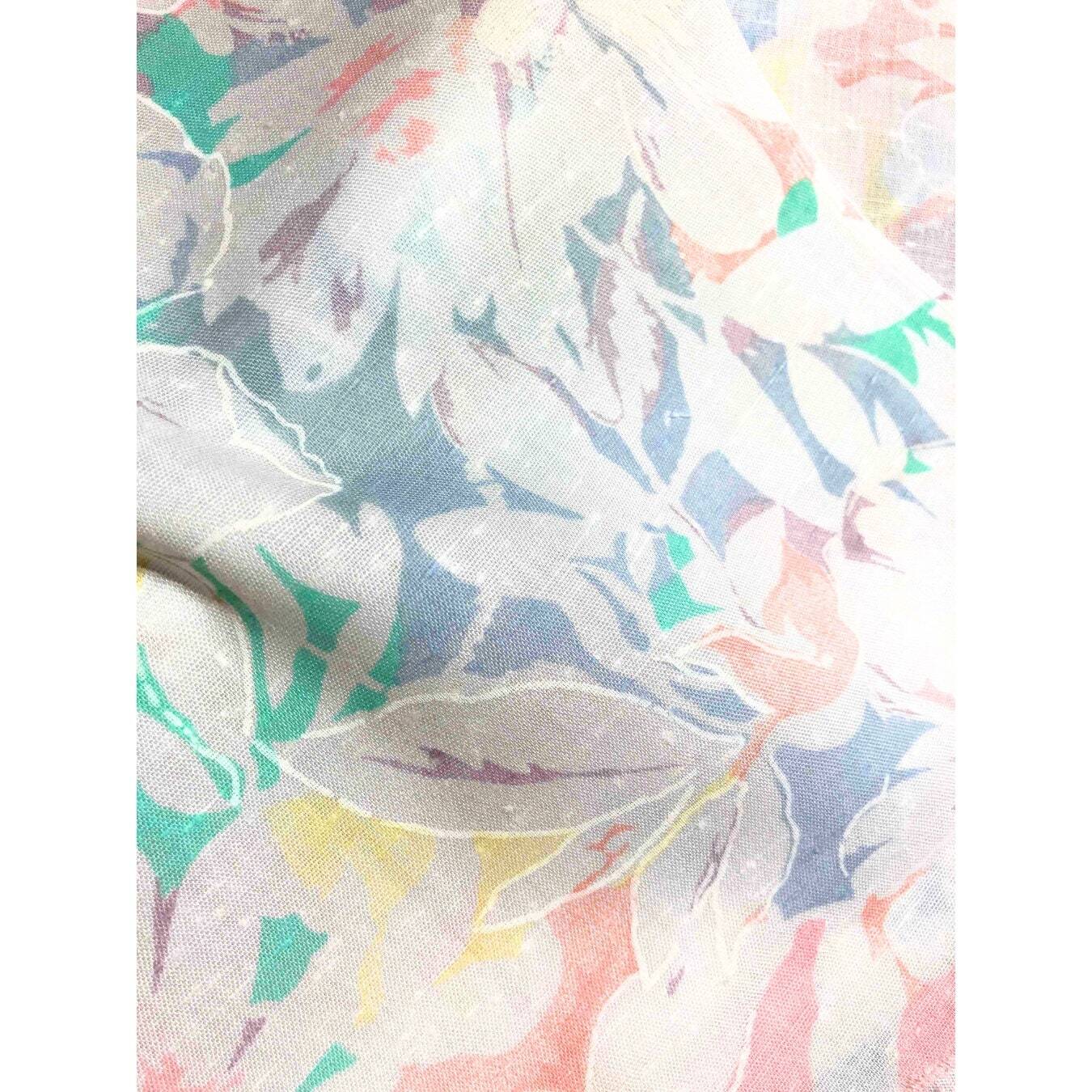 Vintage Pastel Floral, Sewing fabric, OOP fabric, peach floral,  Hawaiian floral