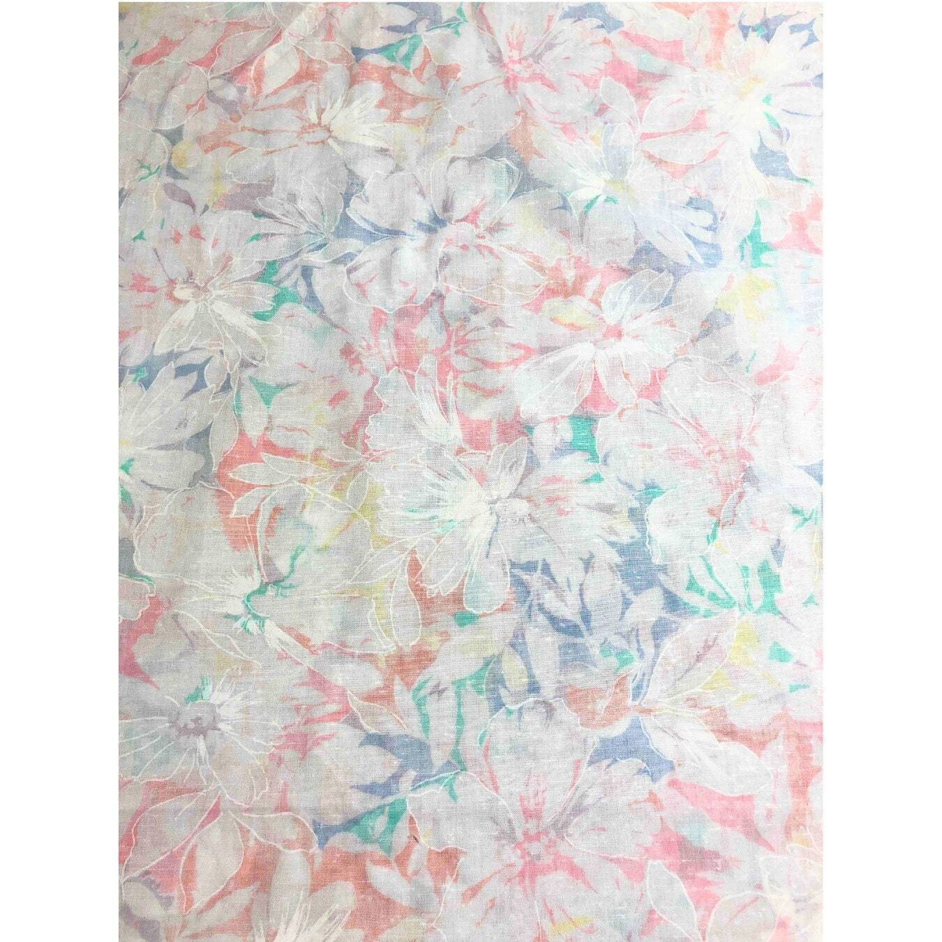 Vintage Pastel Floral, Sewing fabric, OOP fabric, pink floral,  Hawaiian floral