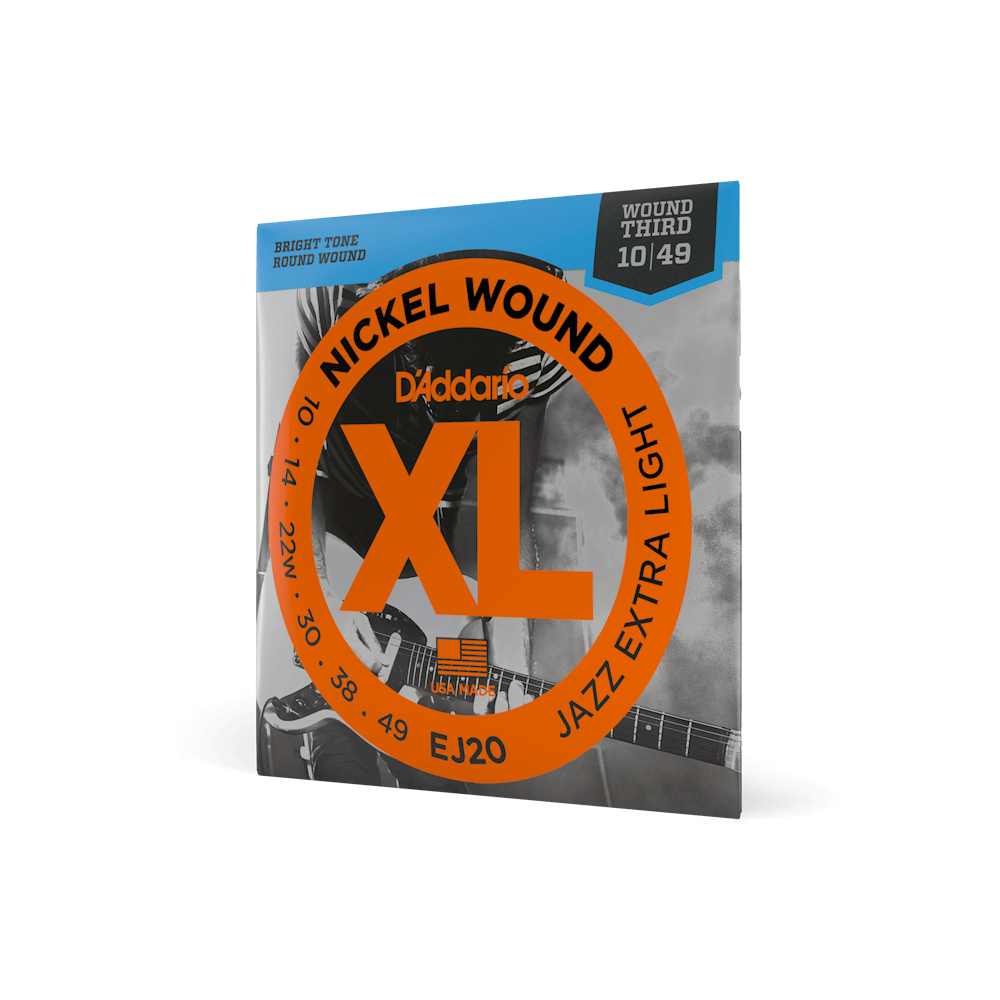 EJ20 D'Addario 10-49 Jazz Extra Light, XL Nickel Electric Guitar Strings  