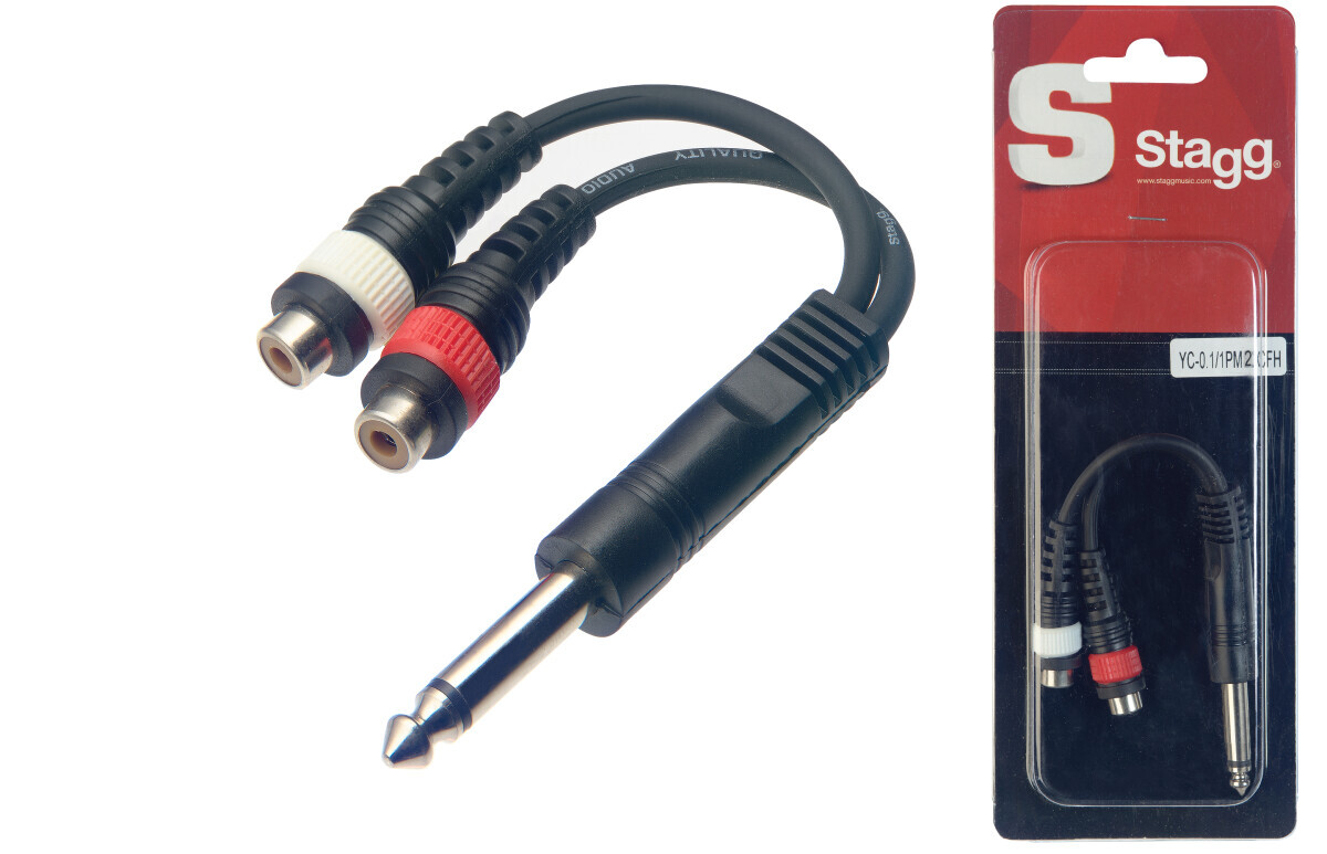 YC-0.1/1PM2CFH Stagg 1xJack Male/2x RCA Fem -0.1 MTS