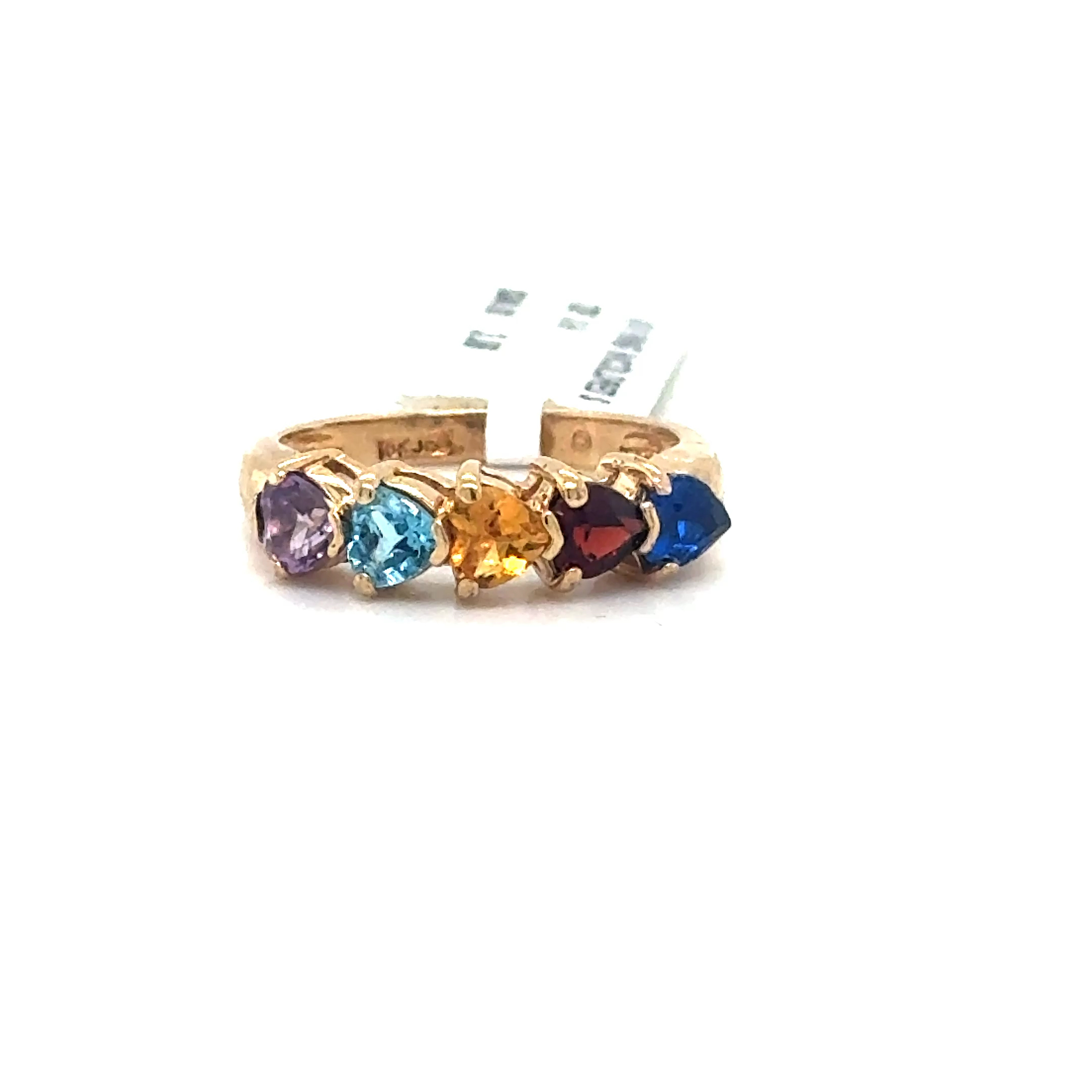 10 K RING W/COLORED STOE  S 6