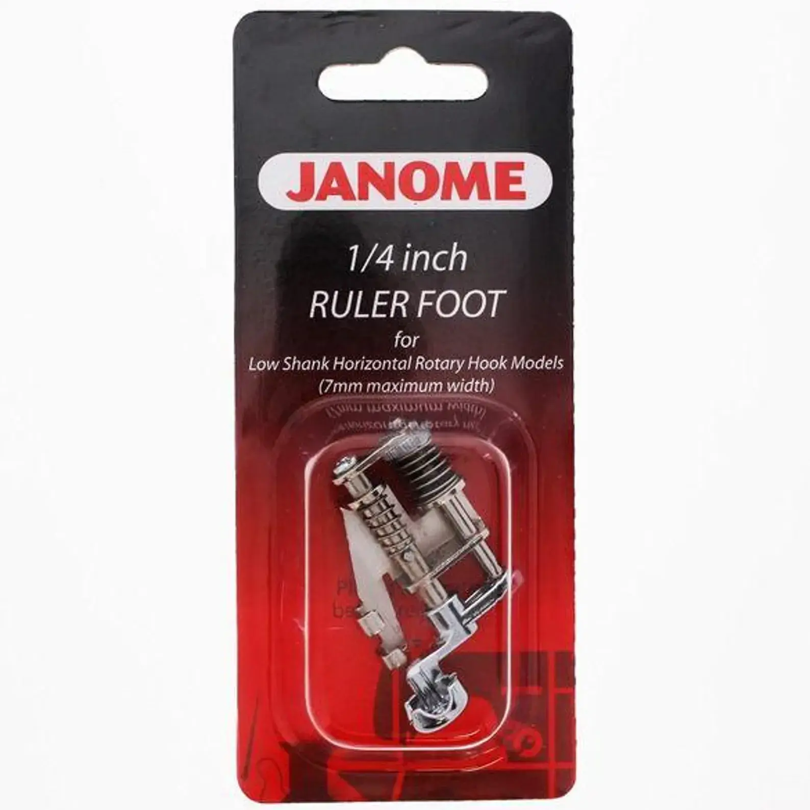 Janome 1/4 Inch Ruler Foot for for Low-Shank Horizontal Rotary Hook Models (7 mm maximum width)